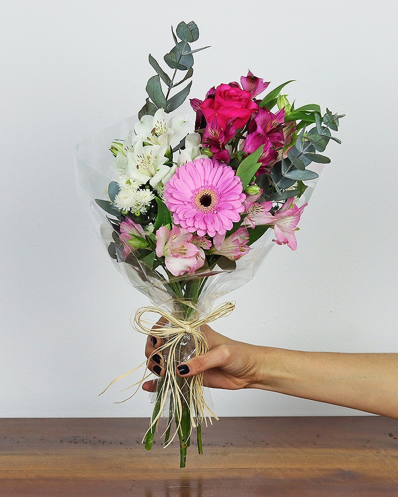 Flores para Decorar P - Branco e Rosa
